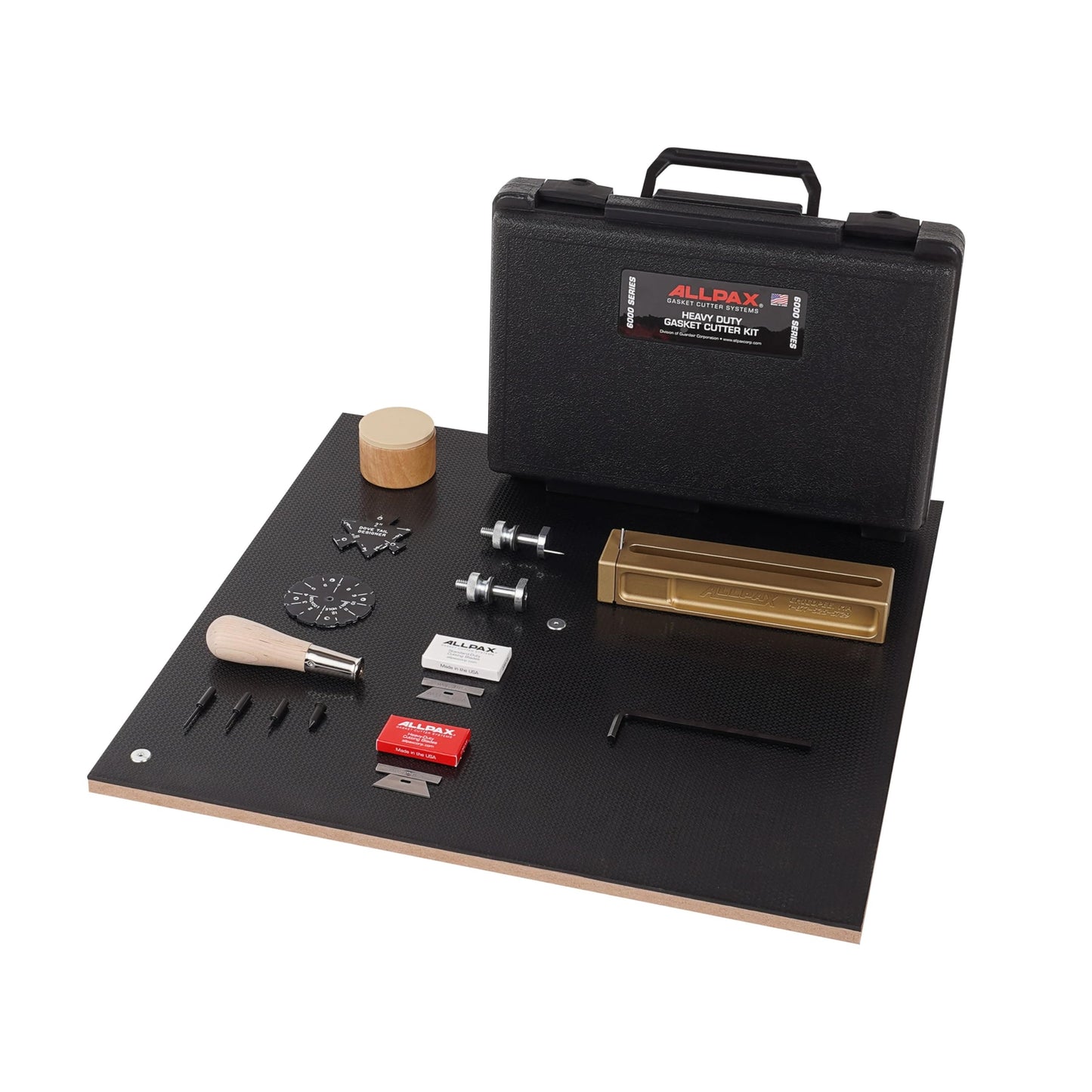 Allpax Heavy-Duty Gasket Cutter 0 - 13" Diameter w/ Premium Brass Cutter Block and Cutting Board, Steel Extension Bars and Rugged Storage Case (AX6010)