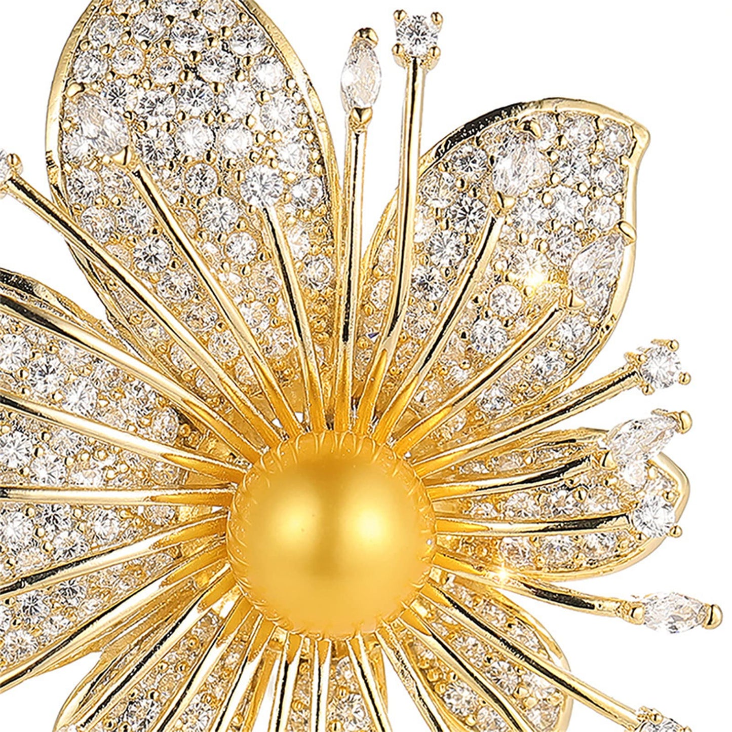 AILONMEI Elegant Pearl Flower Designer Brooch Pins Broches Costume Jewelry For Women Fashion Christmas Gift (Flower)