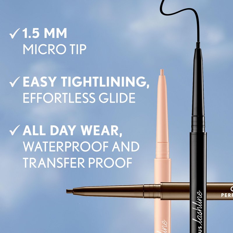 CoverGirl Perfect Point Plus Lashline, Bold Black, Micro Eye Pencil, Ultra-Precise 1.5 Millimeter Tip, Creamy Gel Formula, Clean & Vegan, Talc-Free, Waterproof, 0.002oz
