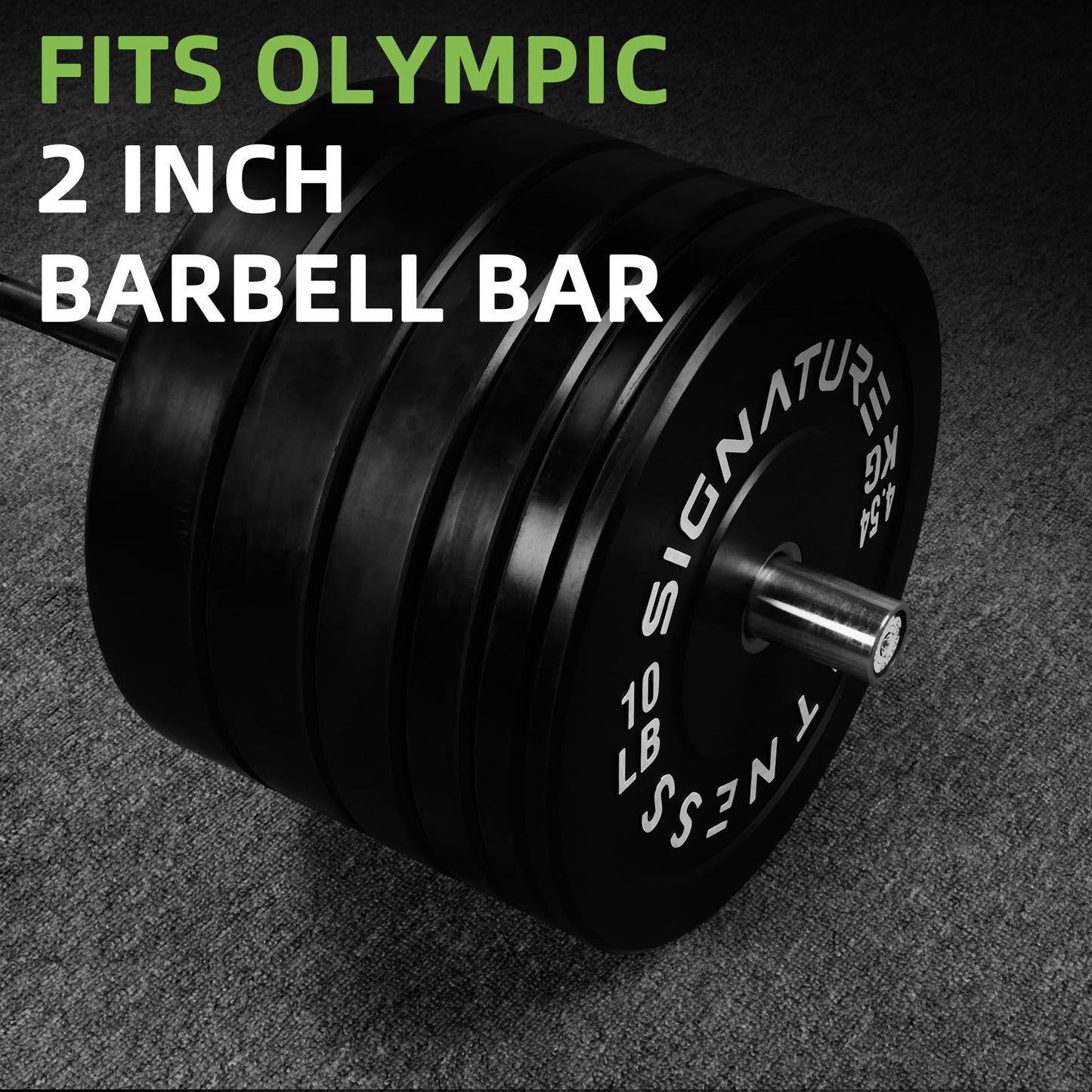 Fitvids 2" Olympic Bumper Weight Plates Set for Barbell – 370LB Set (10/15/25/35/45/55 Pair) – Colored