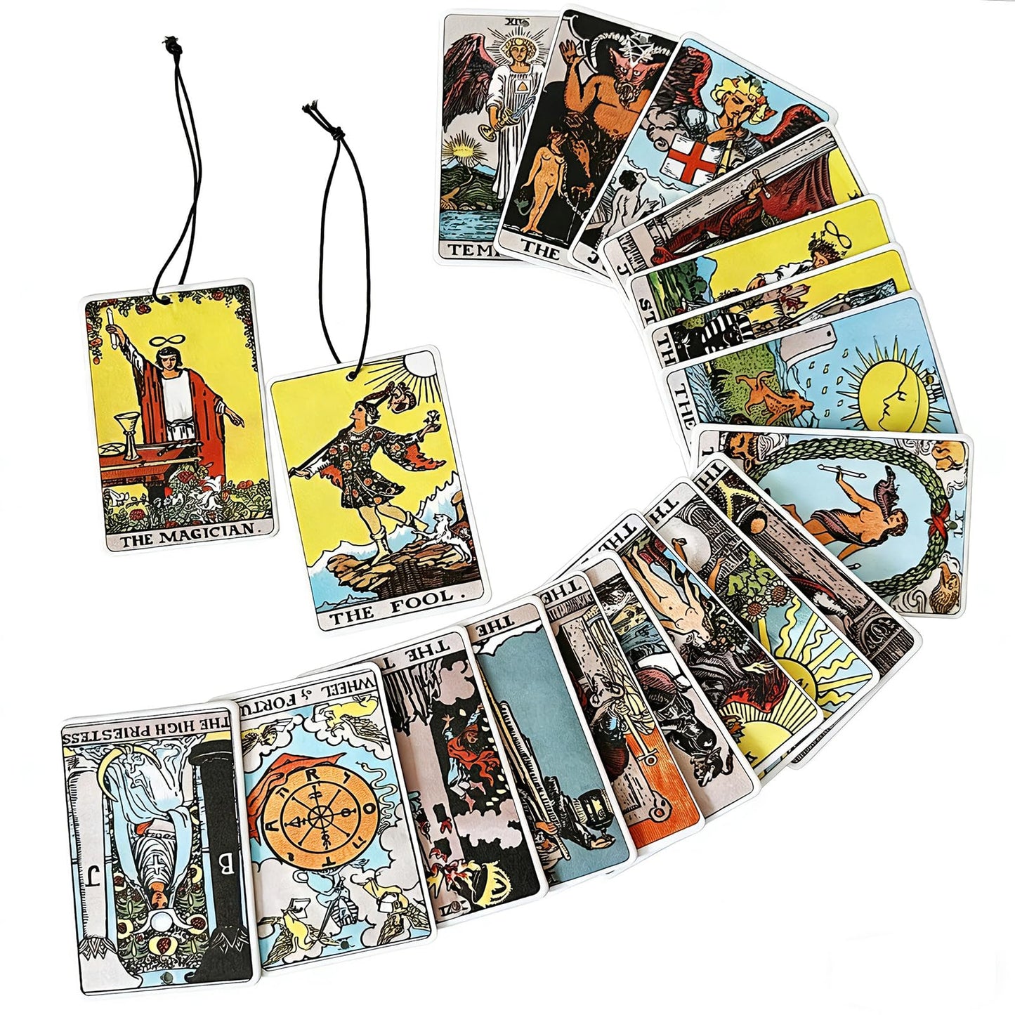 Tarot Car Fresheners, 22 Major Arcana Tarot Cards Car Air Freshener Set, Spiritual Gifts for Women, Car Accessories for Tarot Cards, Spiritual Present for Tarot Reader Birthday 3x2In