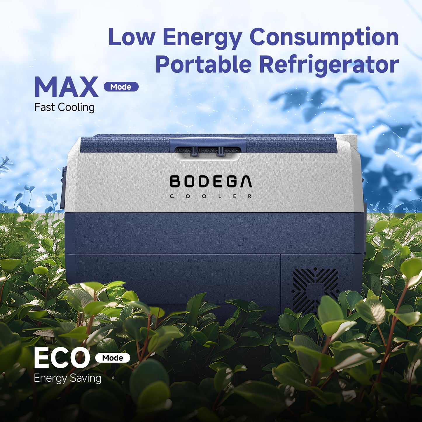BODEGACOOLER 12 Volt Car Refrigerator,53Quart RV Fridge APP Control, Portable Car Freezer, (50L) -4℉-68℉ RV Electric Compressor Cooler 12/24V DC and 100-240V AC for Outdoor,Camping,Travel,Road Trip