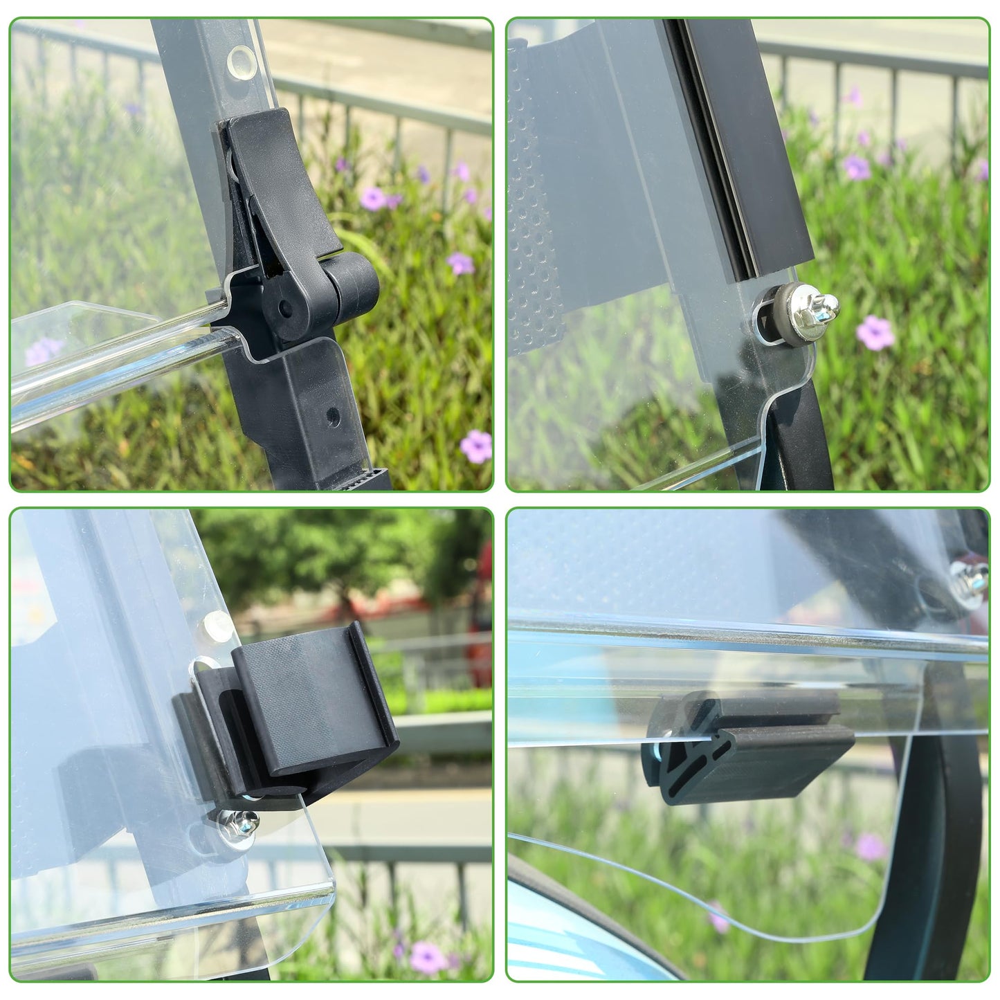 10L0L Golf Cart Windshield for Club Car Precedent 2004-Up, Onward and Tempo 2017-up Gas or Electric, Clear/Tinted Windshield Fold Down Impact Resistant - 37.5" W X 33.6" H