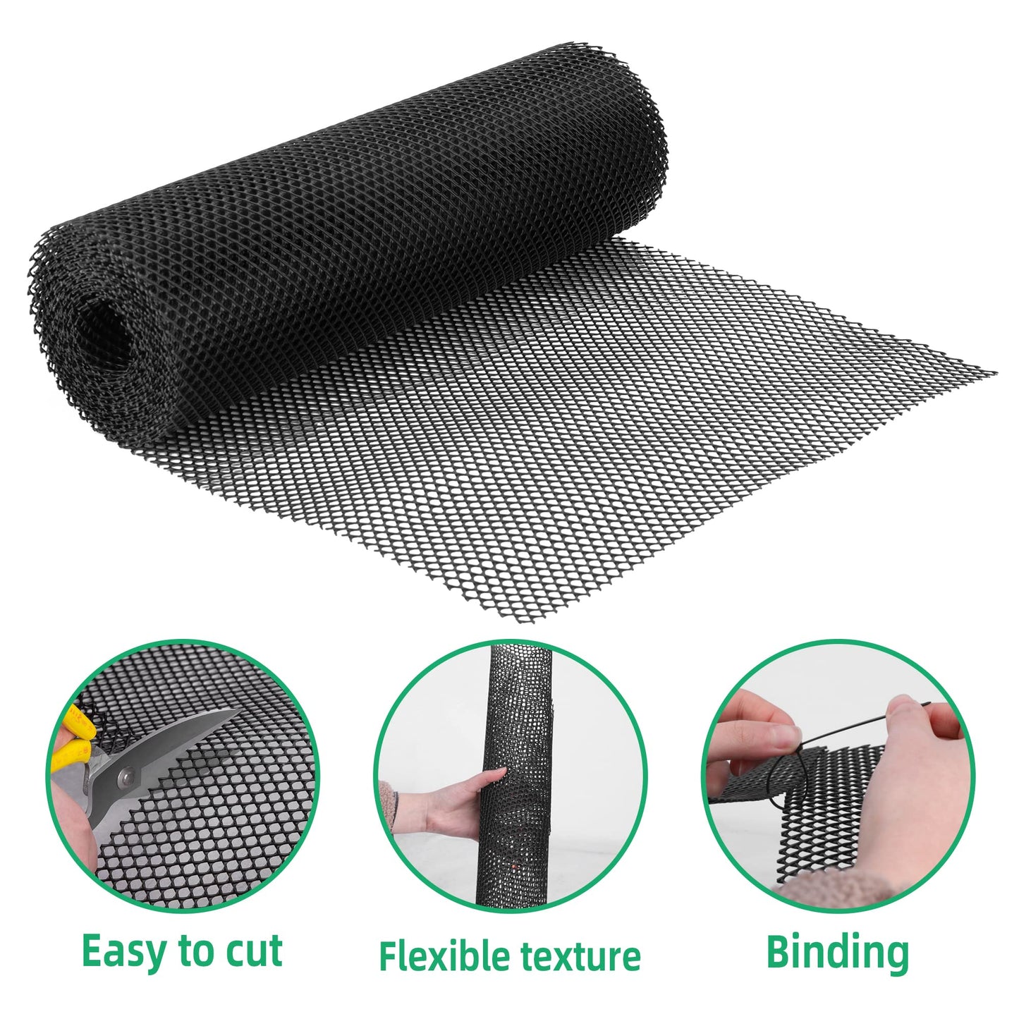 Watayo 20 Ft Mesh Tree Guard Trunk Protectors- Tree Bark Protector- Flexible Net Tree Guard with 100 Pcs Ties for Tree Protectors from Deer Mowers Trimmers