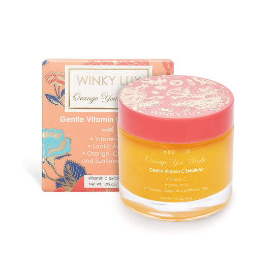 Winky Lux Orange You Bright Exfoliator – Infused with Vitamin C & Lactic Acid, Brightens, Boosts Cell Turnover & Smooths Texture, Leaves Skin Glowing, Radiant & Fresh with Citrus Scent