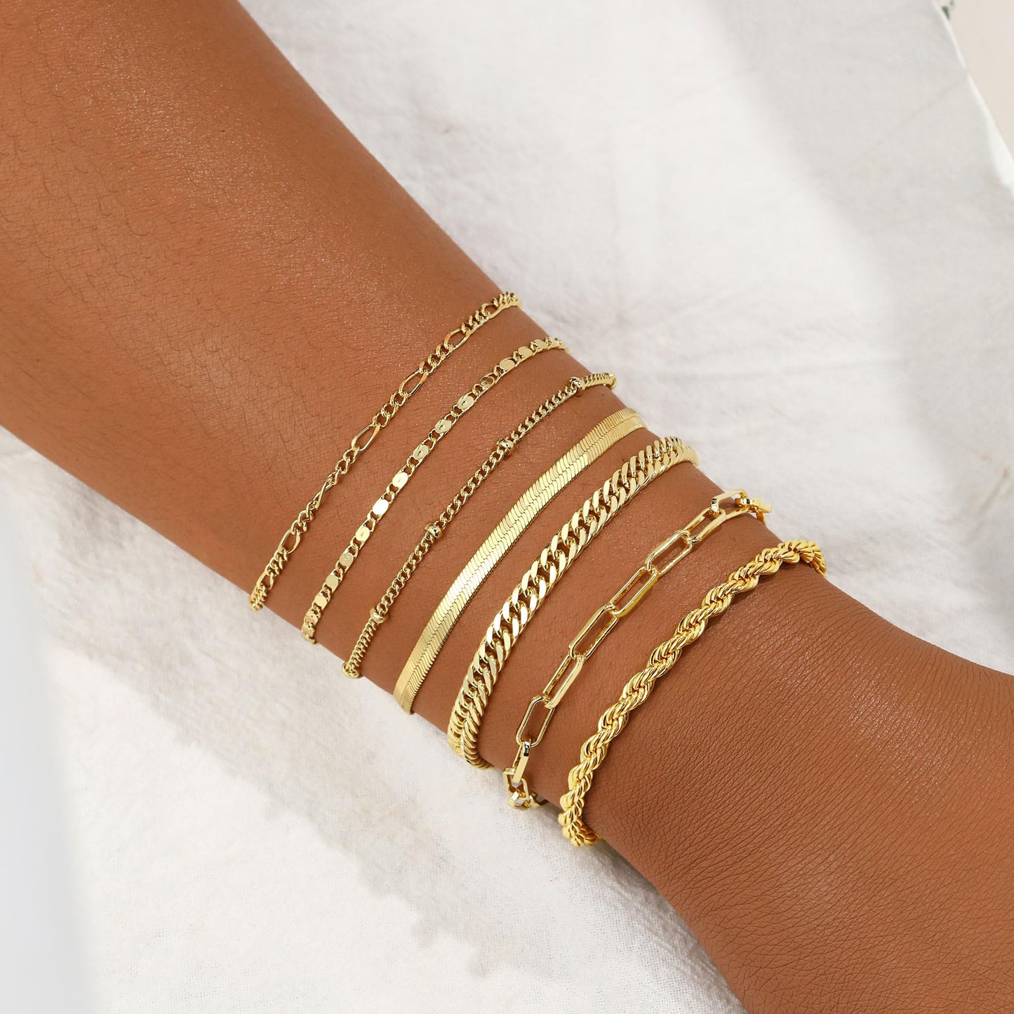BERISO Gold Bracelets for Women, Elegant Adjustable 14K Gold Plated Bracelet for Women, Trendy Minimalist Dainty Gold Bracelet for Everyday Wear