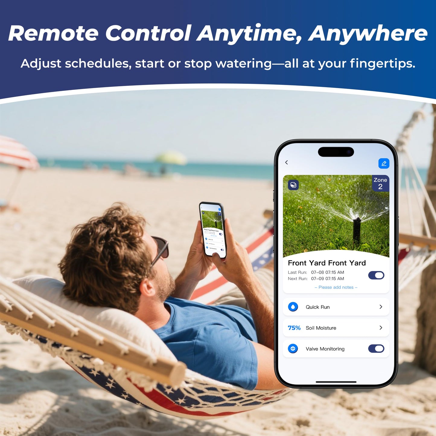 Remo Garden Smart Sprinkler Controller – 8 Zone WiFi Irrigation Controller with App, Weather-Based Scheduling, Easy DIY Setup