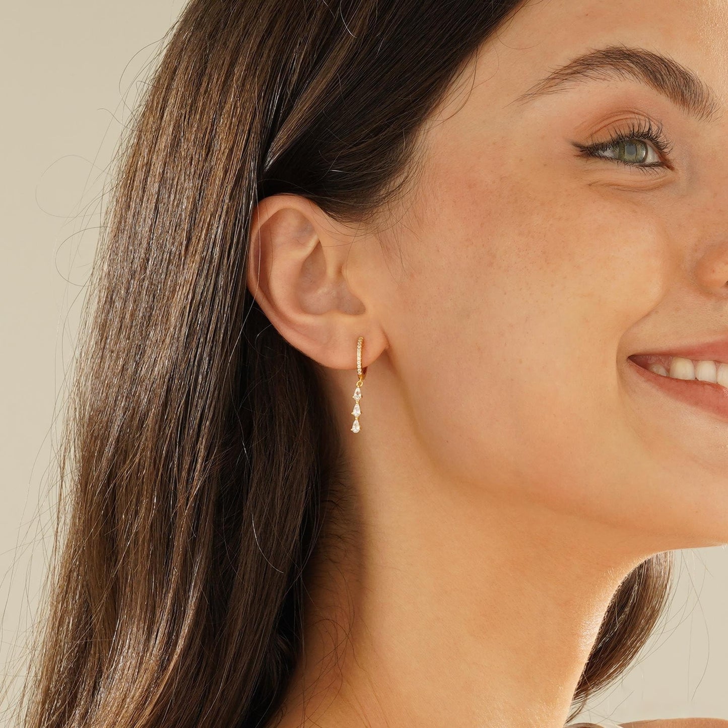 Treasure Bender Huggie Gold Hoop Earrings for Women 14k Gold Plated Diamond Stud Earrings Hypoallergenic Cubic Zirconia Cartilage Flat Back Earring Drop Dangle Earrings Set Jewelry for Women Gift