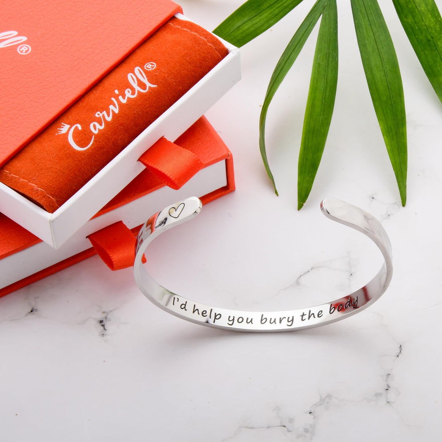 Carviell Bracelet, Funny Best Friend Gift, Bracelet for Bestie Bff Bestfriend Sister Cousin, Engraved Bangle for Women