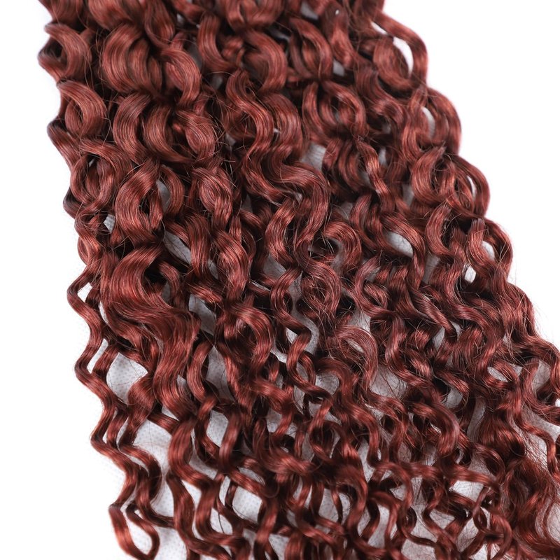 Brown Human Braiding Hair Deep Curly Reddish Brown Human Braiding Hair 14 14 14 Inch Deep Wave Bulk #33 Boho Braiding Hair Extensions