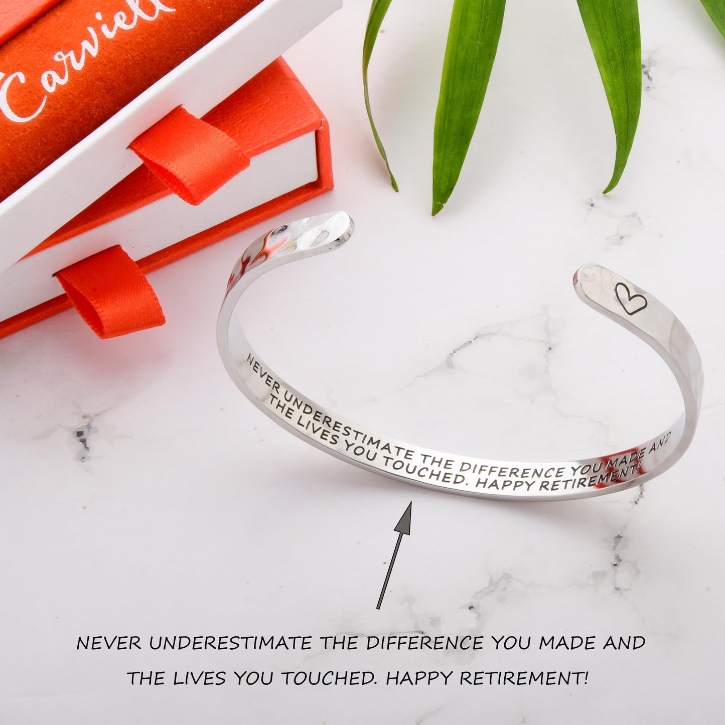 Carviell Bracelet Retirement Gift for Woman, Happy Retirement Present Jewelry for Women, Boss, Nurse, Teacher Retirement Gifts