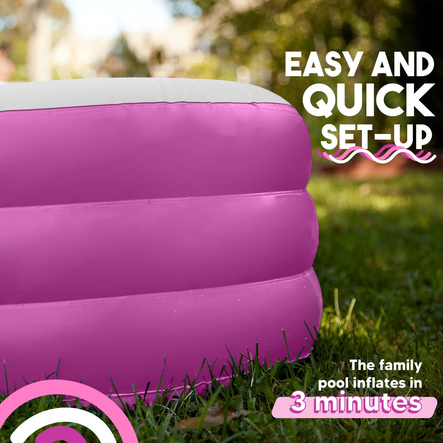 Toysical Inflatable Pool for Kids and Adults - 118 x 72 x 22 - More Durable Than Other Blow up Pools for Adults - Includes Patches