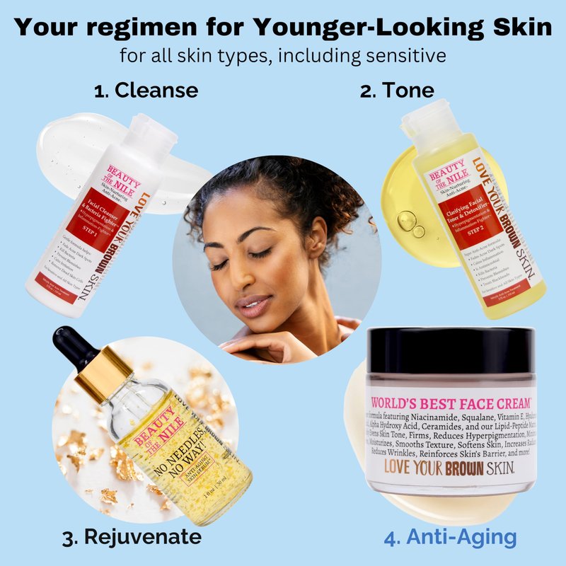 Beauty Of The Nile World’s Best Face Cream™ for Skin-of-Color, Anti Aging Reverse Signs of Aging Hydrates Niacinamide Squalane Hyaluronic Acid, 2 oz