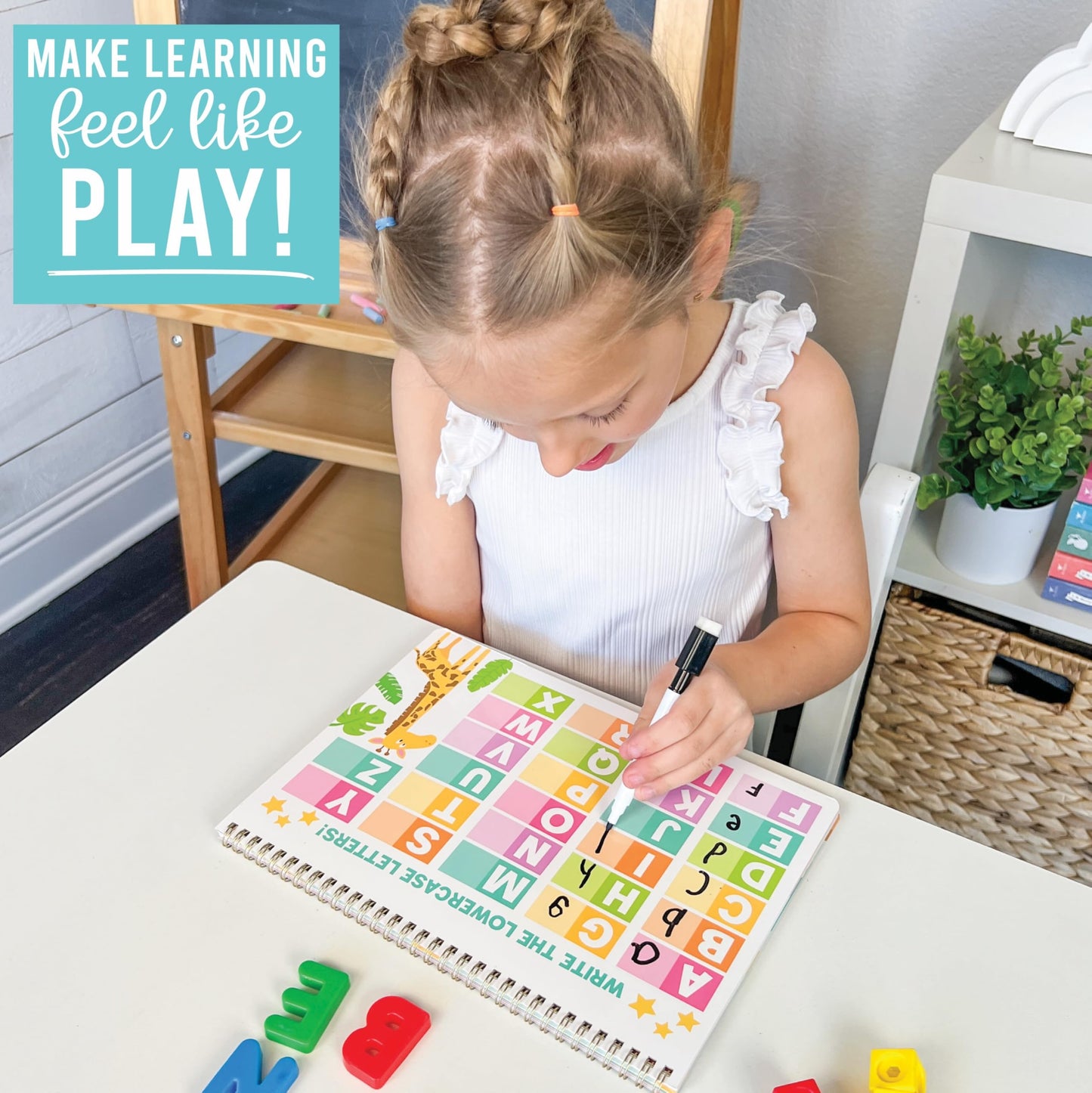 Hadley Designs ABC Tracing Books Kids Ages 3-5, Preschool Workbook Learn to Write, Dry Erase Writing Practice Kids Age 3-5, Letter Tracing Prek Workbook Age 4, Preschool Learning Activities Busy Book