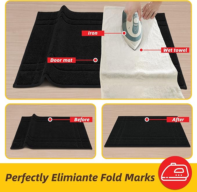 JSEI Entryway Rugs Doormat 32"x48", Non-Slip Dirt Trapper Door Mats Indoor, Washable Absorbent and Stain Resist Welcome Floor Mat for Front Door, Dog Door Mat, Dirty Wet Shoes & Paws, Black
