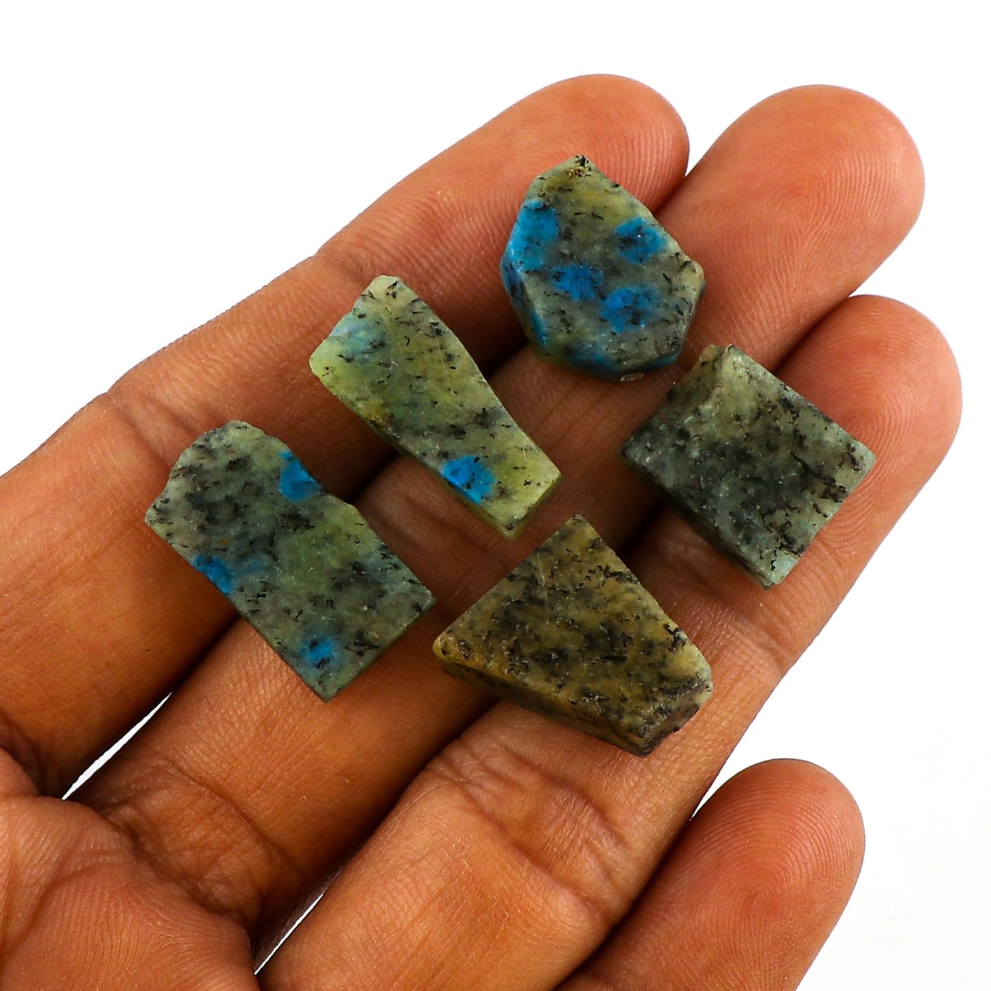 CRYSTALINES 5pcs Wholesale Natural Raw Green Rutile Quartz Gemstone, Untreated Rough Stone, Bulk Loose Supplies, DIY Crafts, Jewelry Making, Healing Crystals, Birthstone, Gem Collection, AAA Grade