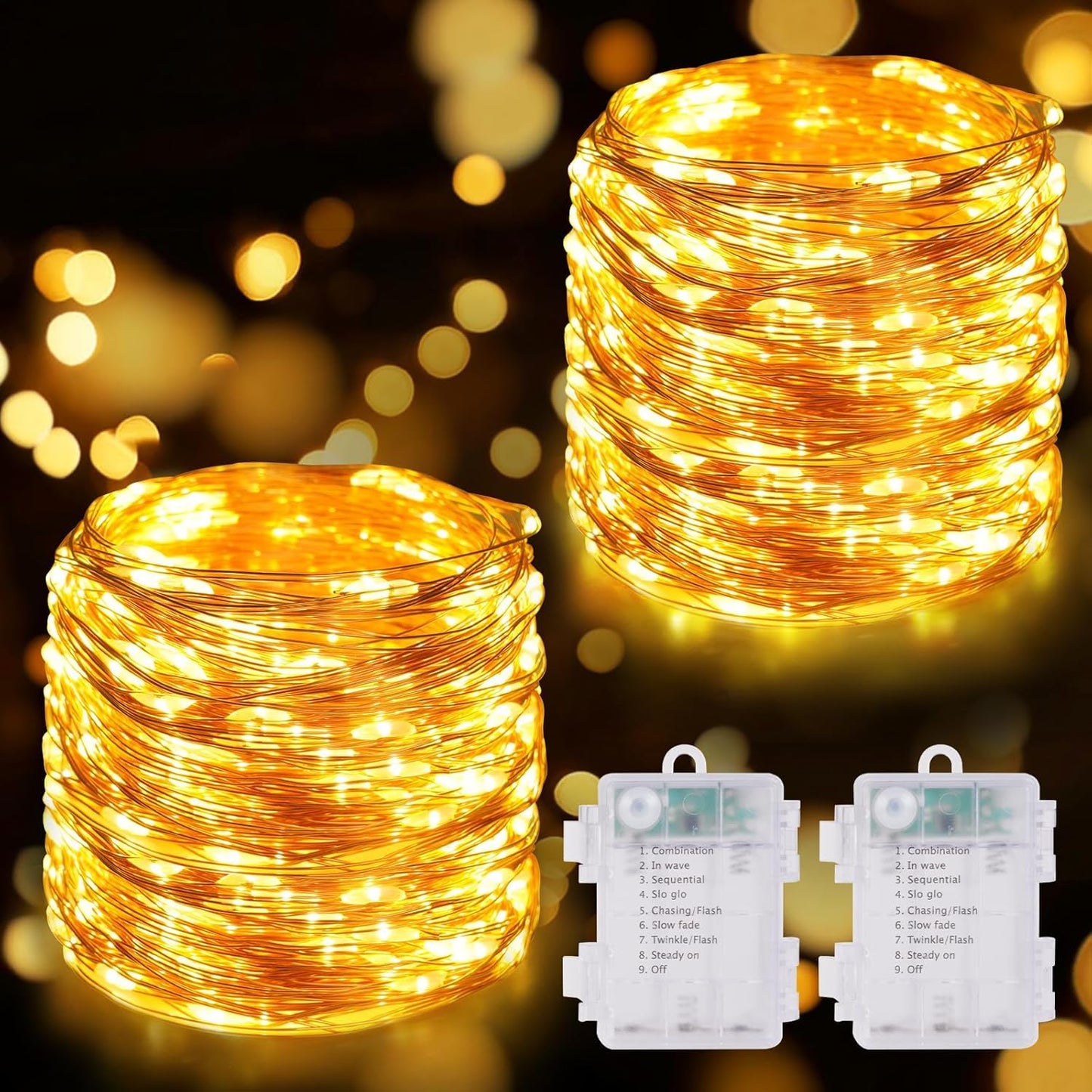 AOMIG Fairy Curtain Lights,300 LED Warm White Window Curtain String Light,8 Modes 9.8×9.8Ft Waterproof Curtain String Light USB&Battery Powered with Remote Contro,String Lights for Indoor,Outdoor