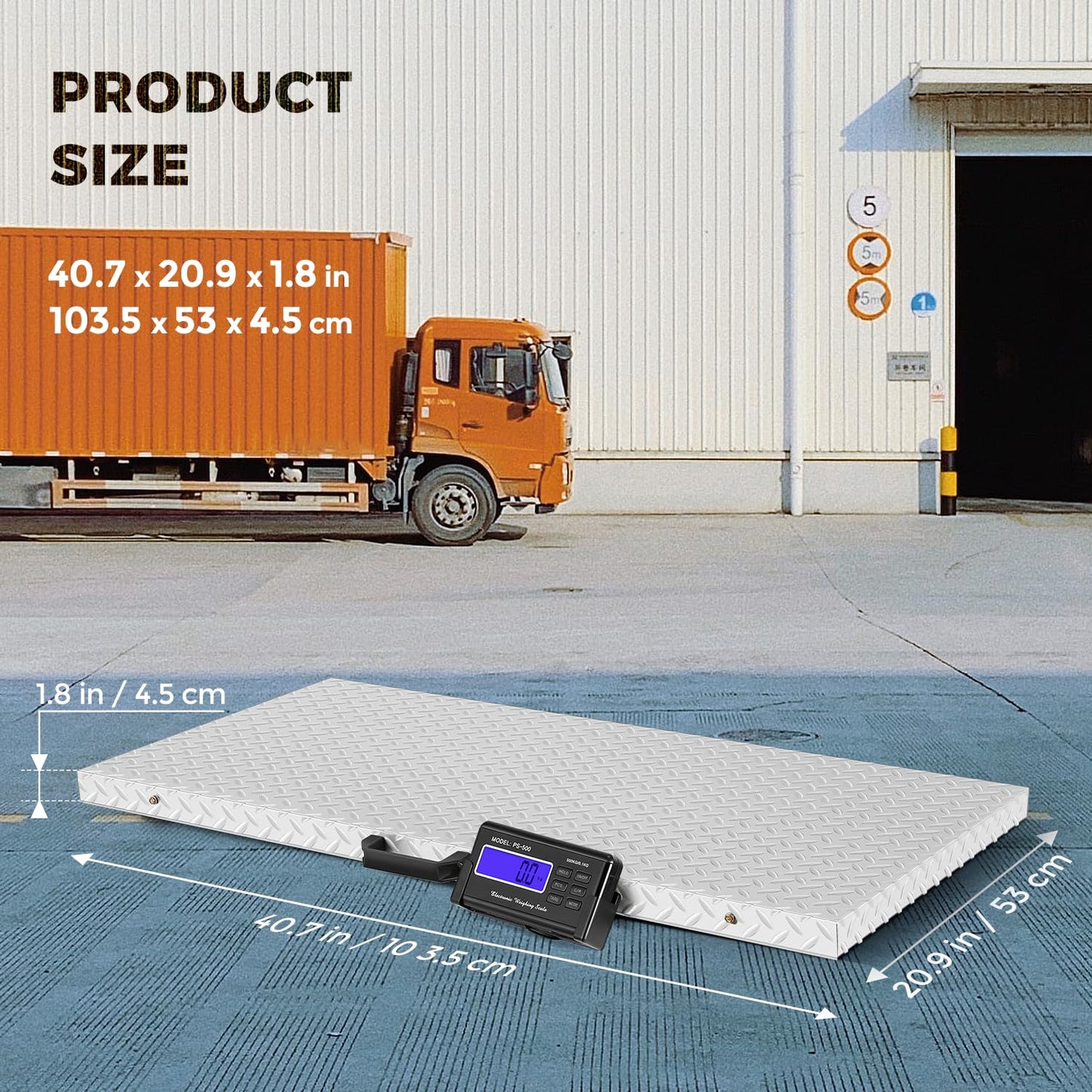 Bonvoisin Dog Scale for Large Breed Animal Livestock Weight Scale with Large Stainless Steel Platform, 1100lb X 0.2lb Postal Shipping Scale Pet Scale for Dog, Cattle, Sheep