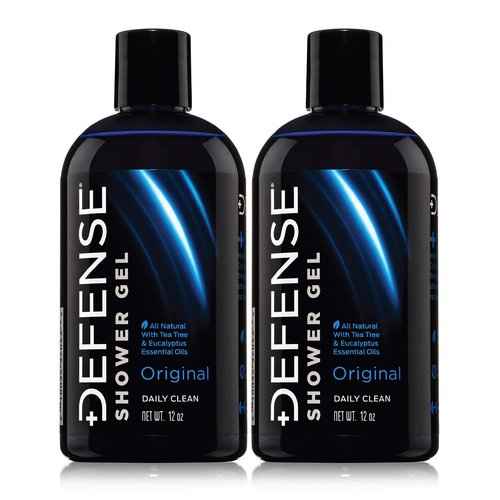 Defense Soap Antifungal Medicated Bar Soap, Tea Tree Body Wipes (40 Count) 2 Pack, & Body Wash 12 oz 2 Pack - Natural Shower Gel