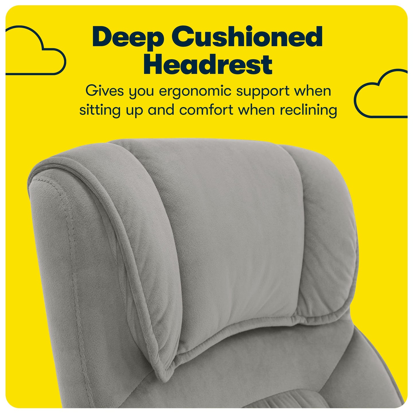 Serta Hannah Executive Home Office Desk Chair, Ergonomic Mid-Back with Lumbar Support, Firm Seat Cushion, Layered Body Pillows, Padded Armrests, Swivel Base, Easy Assembly, Microfiber, Black/Grey
