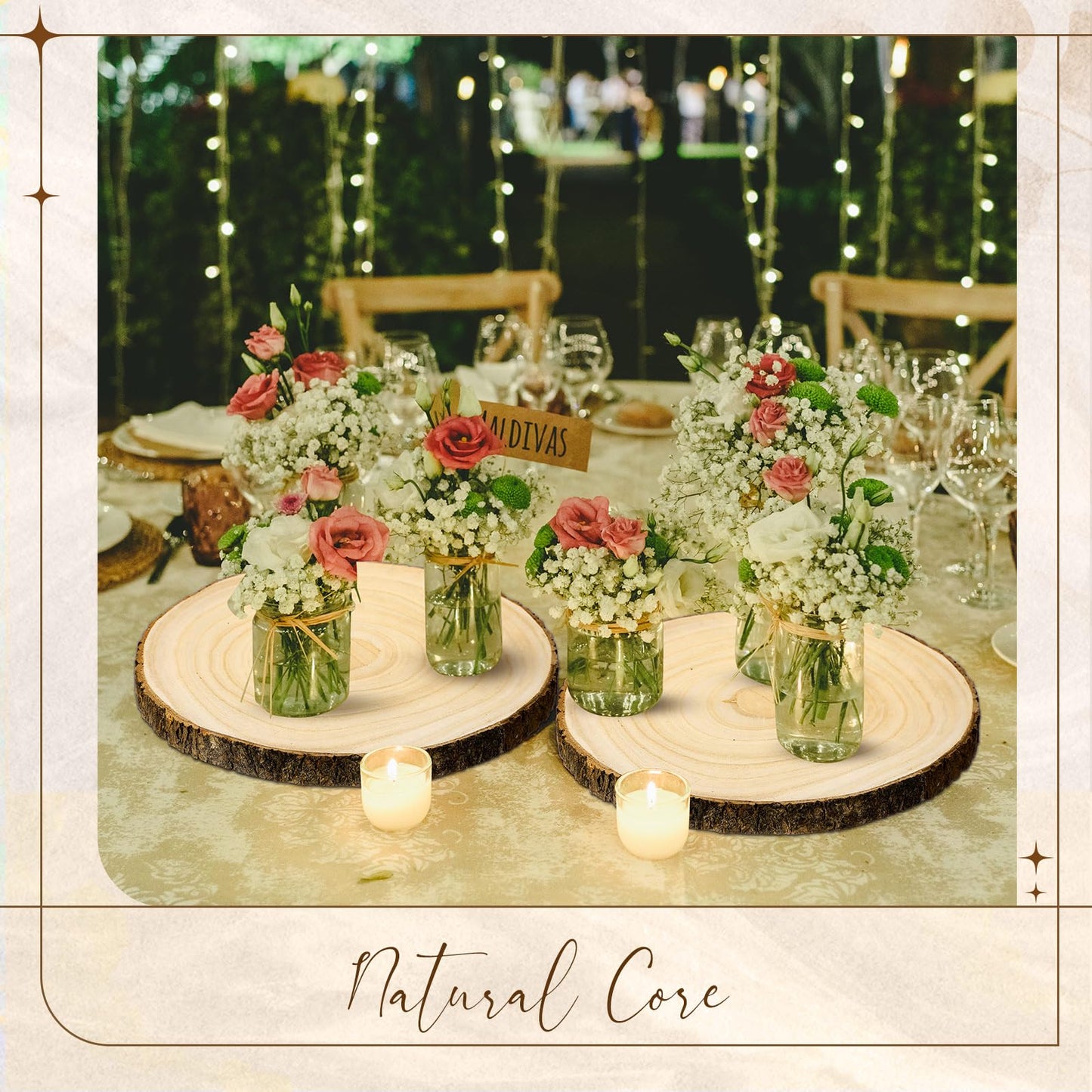 Tioncy 20 Pcs Natural Large Wood Slices for Wedding Centerpieces Decor Round Unfinished Wood Slab for Tables Wooden Circle for DIY Crafts Rustic Centerpiece(12-13 Inch)
