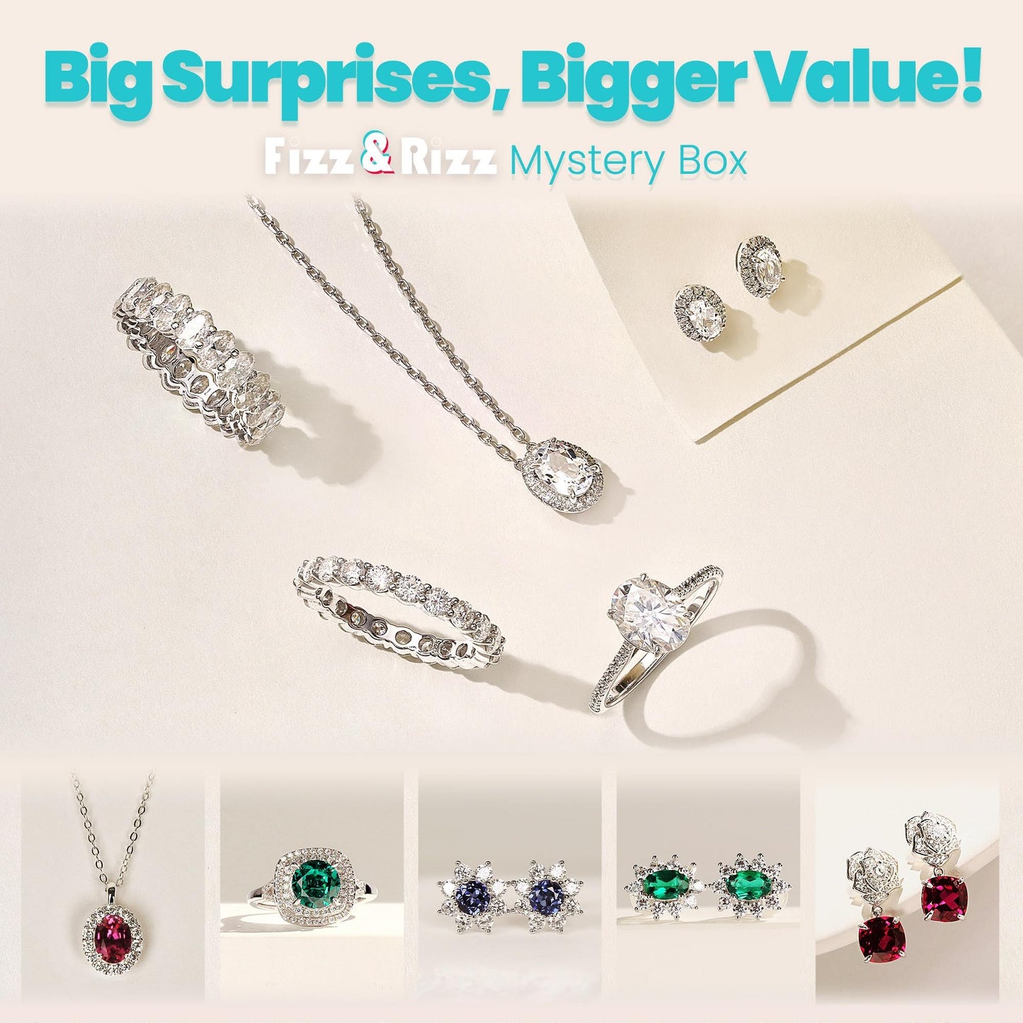 Fizz & Rizz Jewelry Mystery Bath Bomb:Surprise Rings,Necklaces, Earrings,Bracelets and Chance to Reveal High-Value Jewelry 1 Piece Bath Bomb Perfect Gifts for Various Occasions