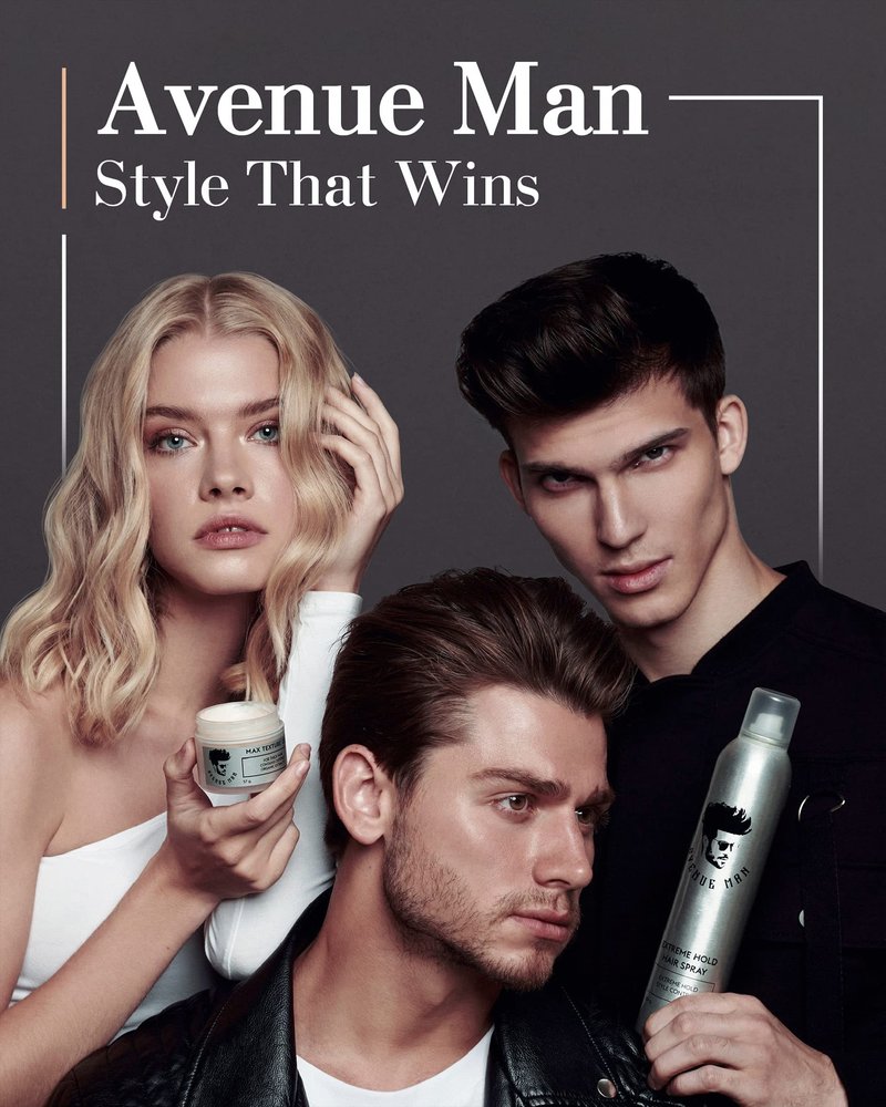 Avenue Man Extreme Hold Hairspray, 9.0 oz - Paraben-Free Hair Spray for Men with Natural Extracts - Hair Products For Men - Extra Firm Hold Hair Spray, Made in Portugal