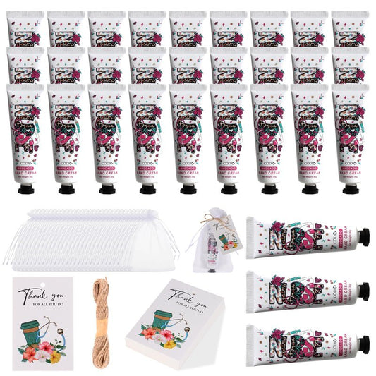 Kolewo4ever 90pcs 30 Sets Nurse Hand Cream Nurse Christmas Gifts Travel Size Hand Lotion for Dry Cracked Hands Gifts for Nursing Graduation Nurses Week New Nurses