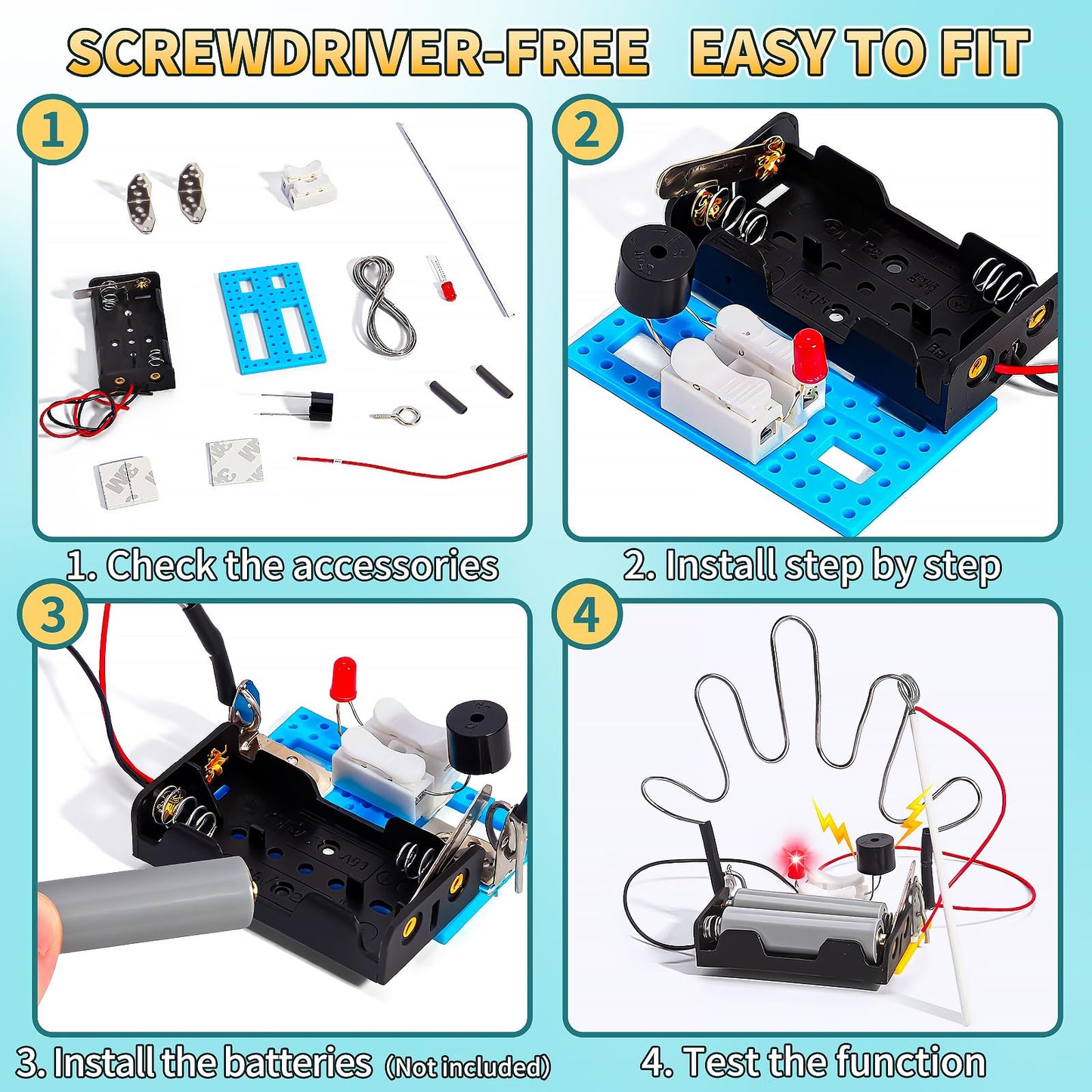 Bulk STEM Kits - 8 Set Electric Circuit Science Craft Kits for Kids Age 8-10 12-14 10-12, Girls Boys Arts and Crafts for Kids Ages 8-12 Gift Ideas, STEM Activities Projects Buzz Wire Maze Game