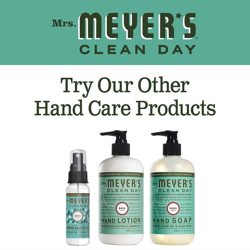 MRS. MEYER'S CLEAN DAY Hand Soap, Made with Essential Oils, Biodegradable Formula, Basil, 12.5 fl. oz - Pack of 3