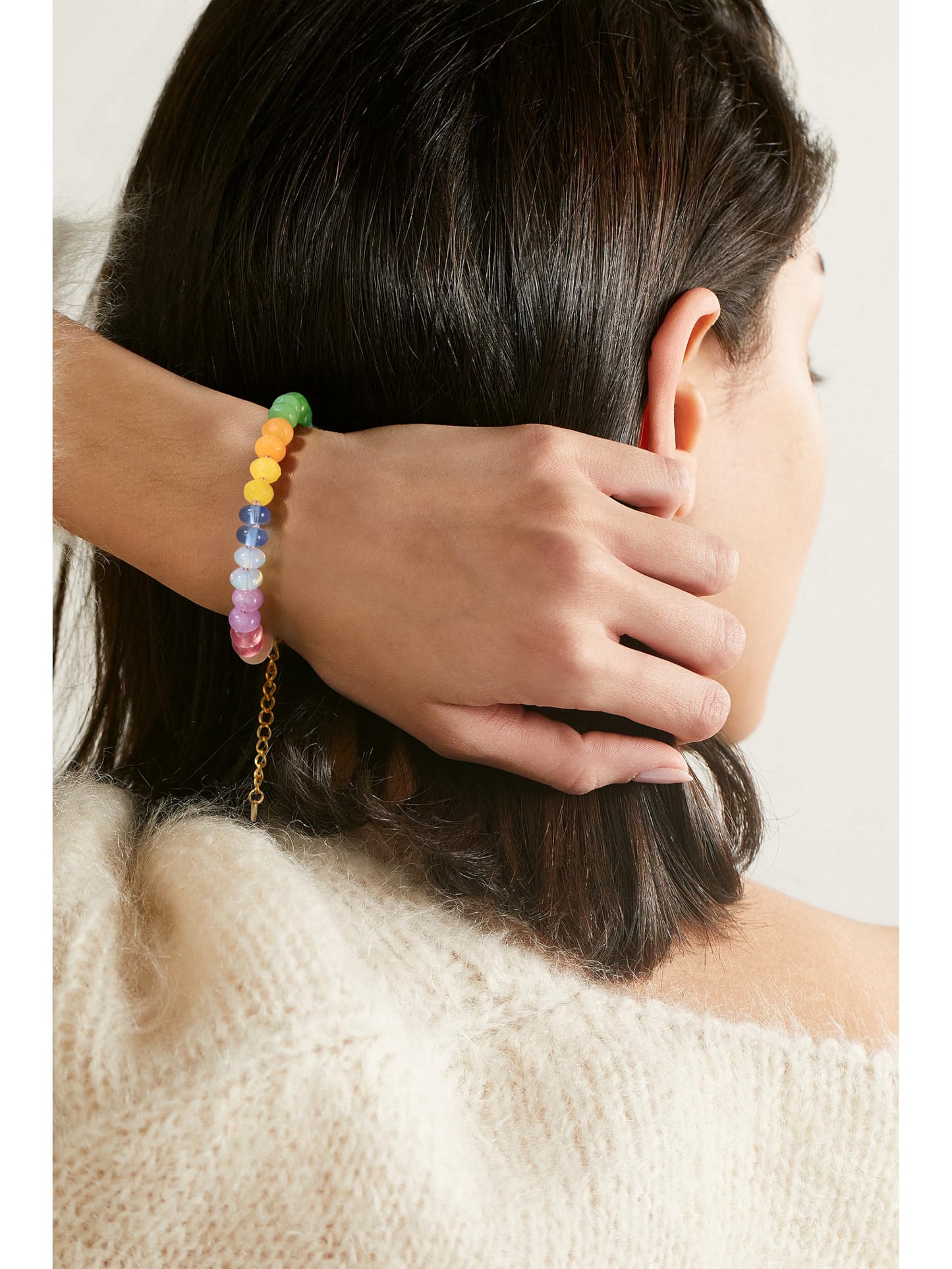 Badu Gemstone Beaded Bracelet for Women Colorful Natural Stone Freshwater Pearl Surfer Beach Rainbow Bracelet Jewelry Gift