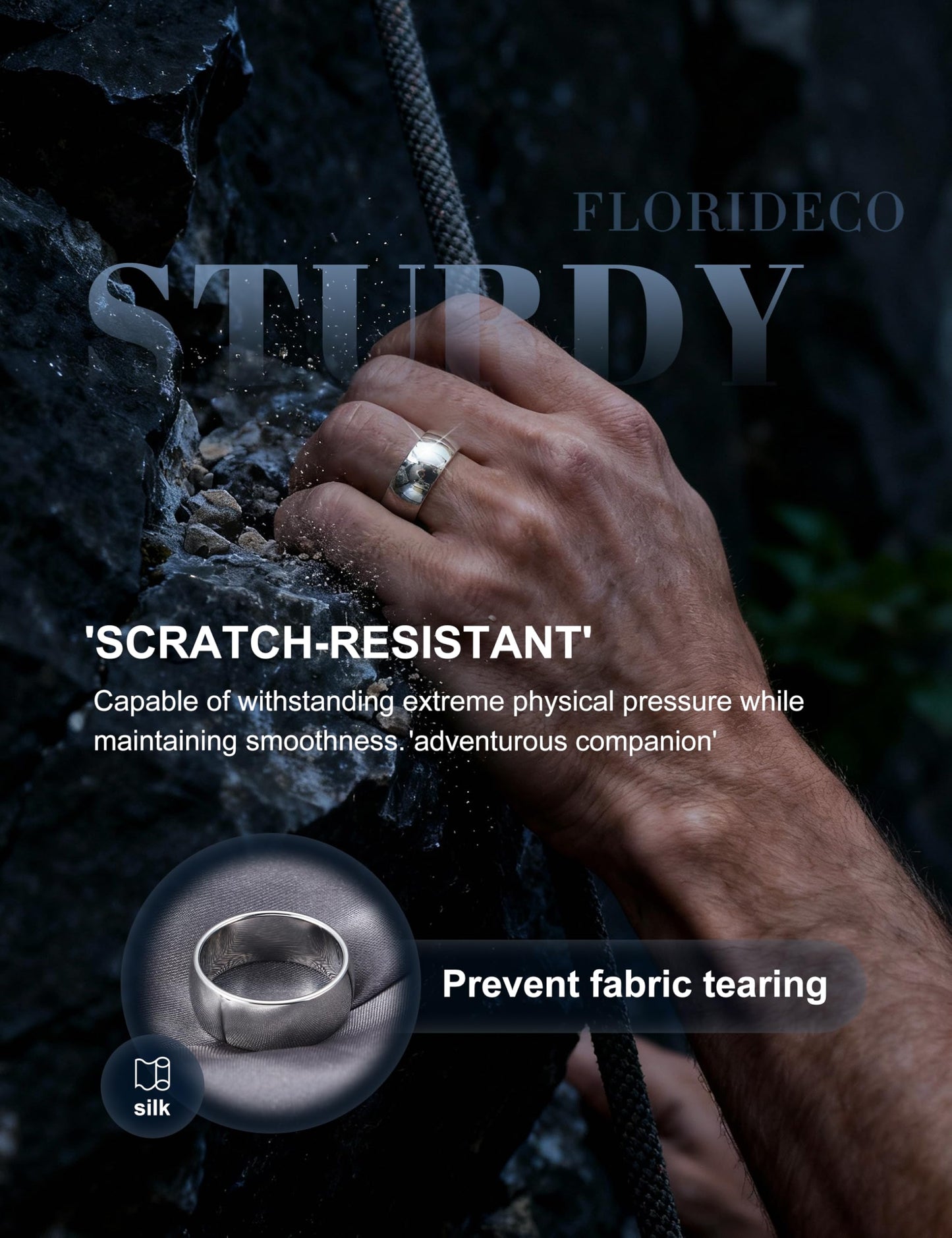 Florideco 8mm Stainless Steel Ring Wedding Bands for Women Mens Ring Wedding Band Plain Dome High Polished Size 7