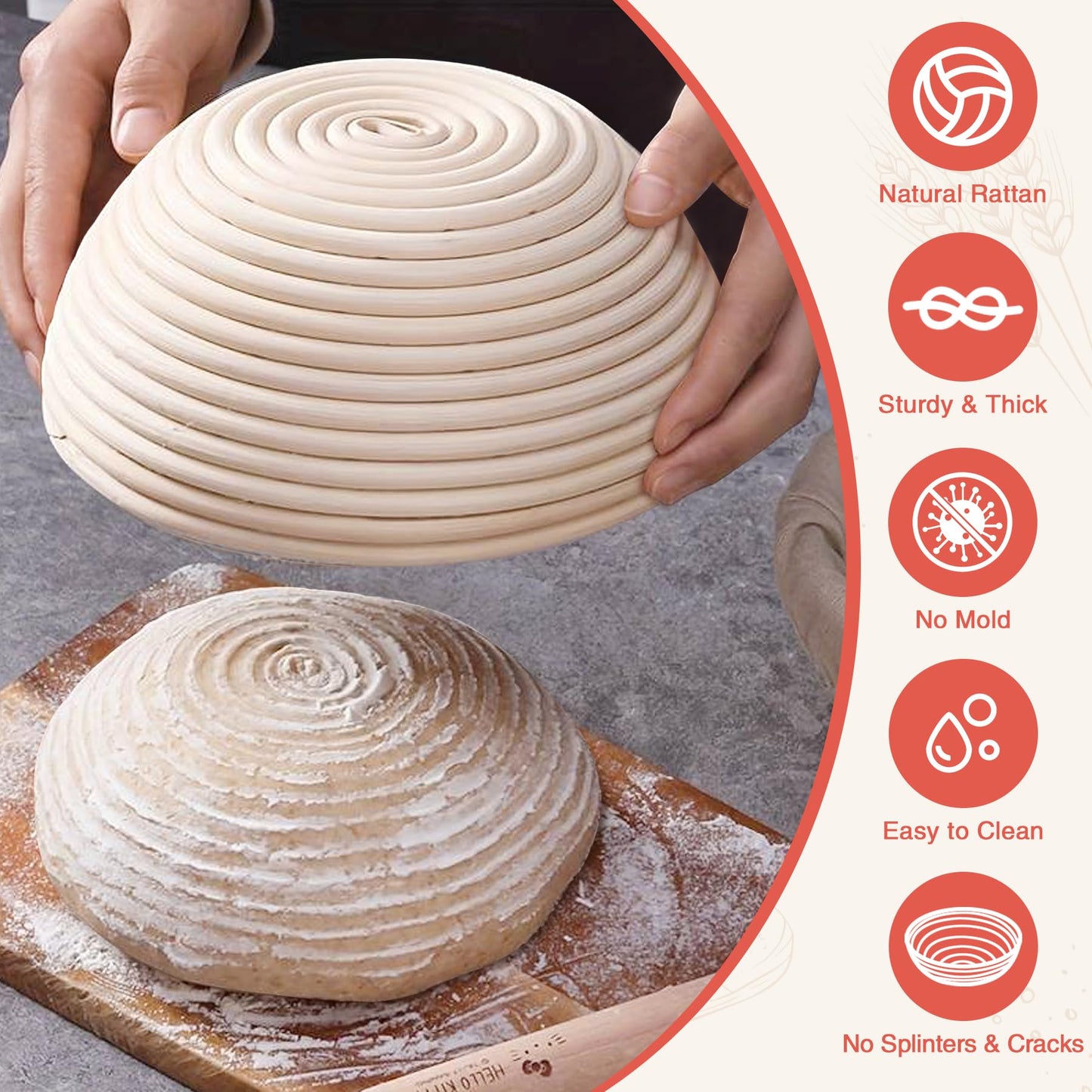 Aliggbent 38Pcs Sourdough Bread Baking Supplies, 10'' Round & Oval Banneton Bread Proofing Baskets with 24 oz Sourdough Starter Jar Kit, Digital Scale, Bags & Bread Making Tools Kit for Artisan Baking