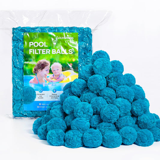 AQUASTRONG Pool Filter Balls for Sand Filter Pump, 4.6 lbs Reusable Sand Filter Balls (Replaces 150 lbs Pool Filter Sand), Efficient Blue Filter Balls for Swimming Pools, Filter Pumps, Aquariums