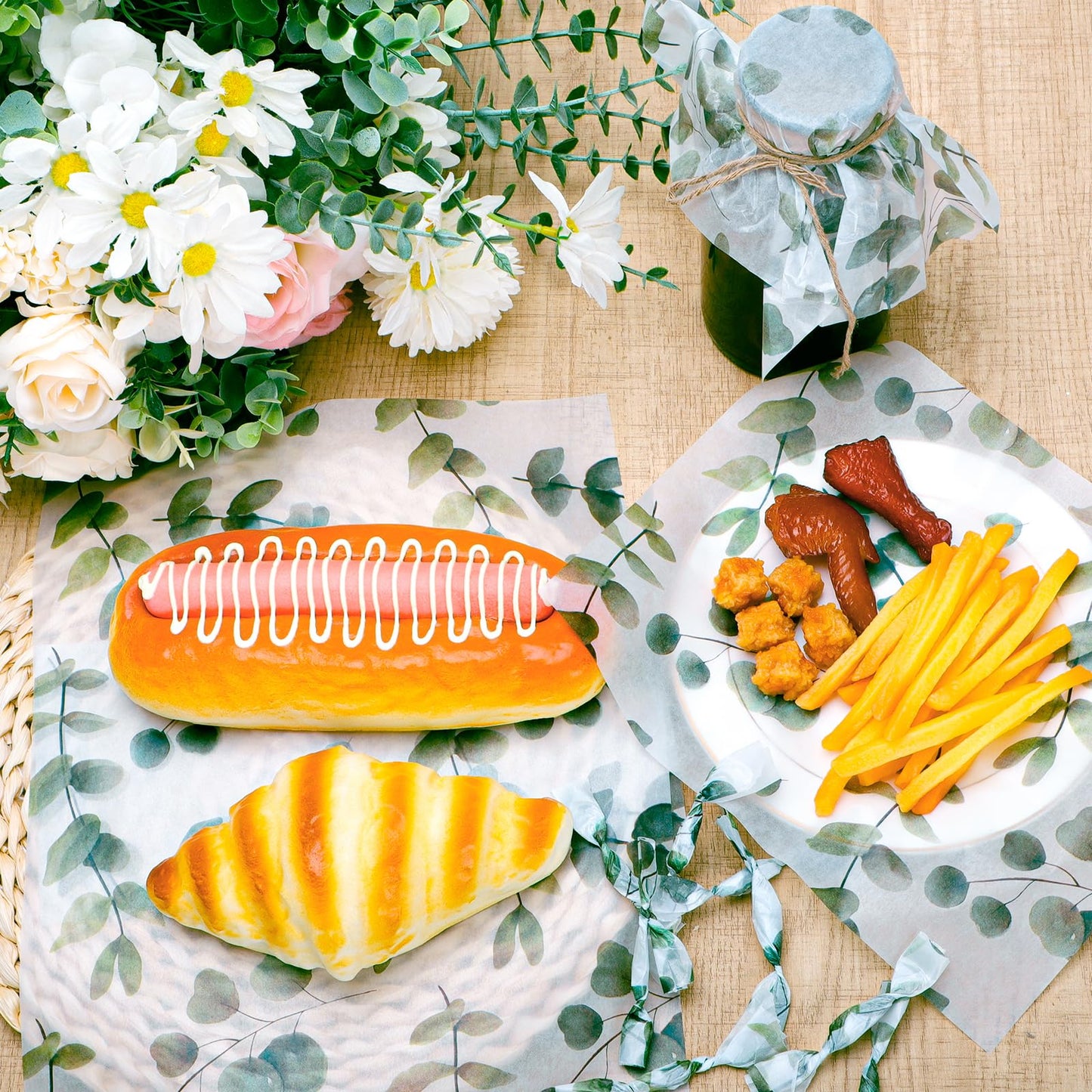 150Pcs Eucalyptus Deli Paper, 9.8 x 8.3inch Eucalyptus Proof Food Deli Paper Sandwich Wrap Paper Grease Resistant Paper Liners Greaseproof Food Wax Paper for Home Kitchen