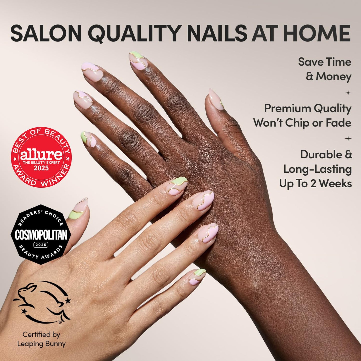 Glamnetic Press On Nails - Bluebelle | Short Almond Fake Nails with Pale Blue French Tips & 3D Blueberry Accents on Semi-Sheer Base, Glossy Finish, Salon Quality | 15 Sizes - 30 Nail Kit with Glue