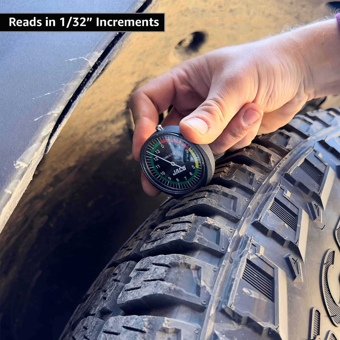 JACO TreadPro Tire Tread Depth Gauge, Dial Type (Reads in 1/32")