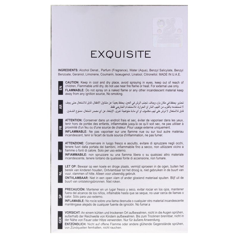 Club Exquisite by Maison Alhambra for Men - 3.4 oz EDP Spray