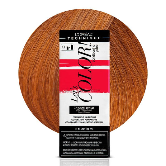 L'Oréal Technique Let's Color! Conditioning Gelee Permanent Hair Color - High Impact Multi-Dimensional Liquid Haircolor, Conditioning Formula, Smooth Application, Capri Sunset