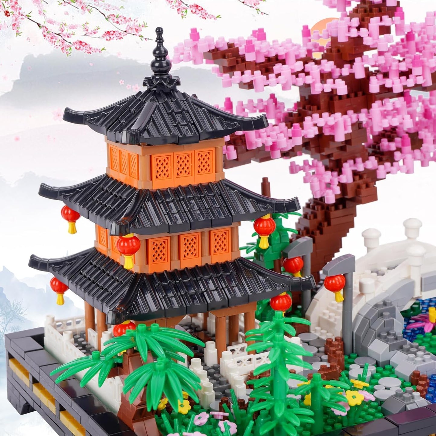 TzFioy Japanese Zen Garden Micro Brick Building Set (2805 Pieces) – Tranquil Garden Model Educational Toy Gift for Kids and Adults