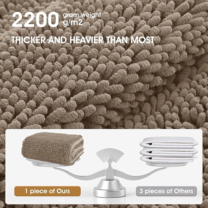 IM HOME Chenille Absorbent Outdoor Doormat 60" x 36", Washable Muddy Door Mats for Dog Non Slip Indoor Doormat Dog Mat for Muddy Paw Front Inside Doormats for Entryway Beige