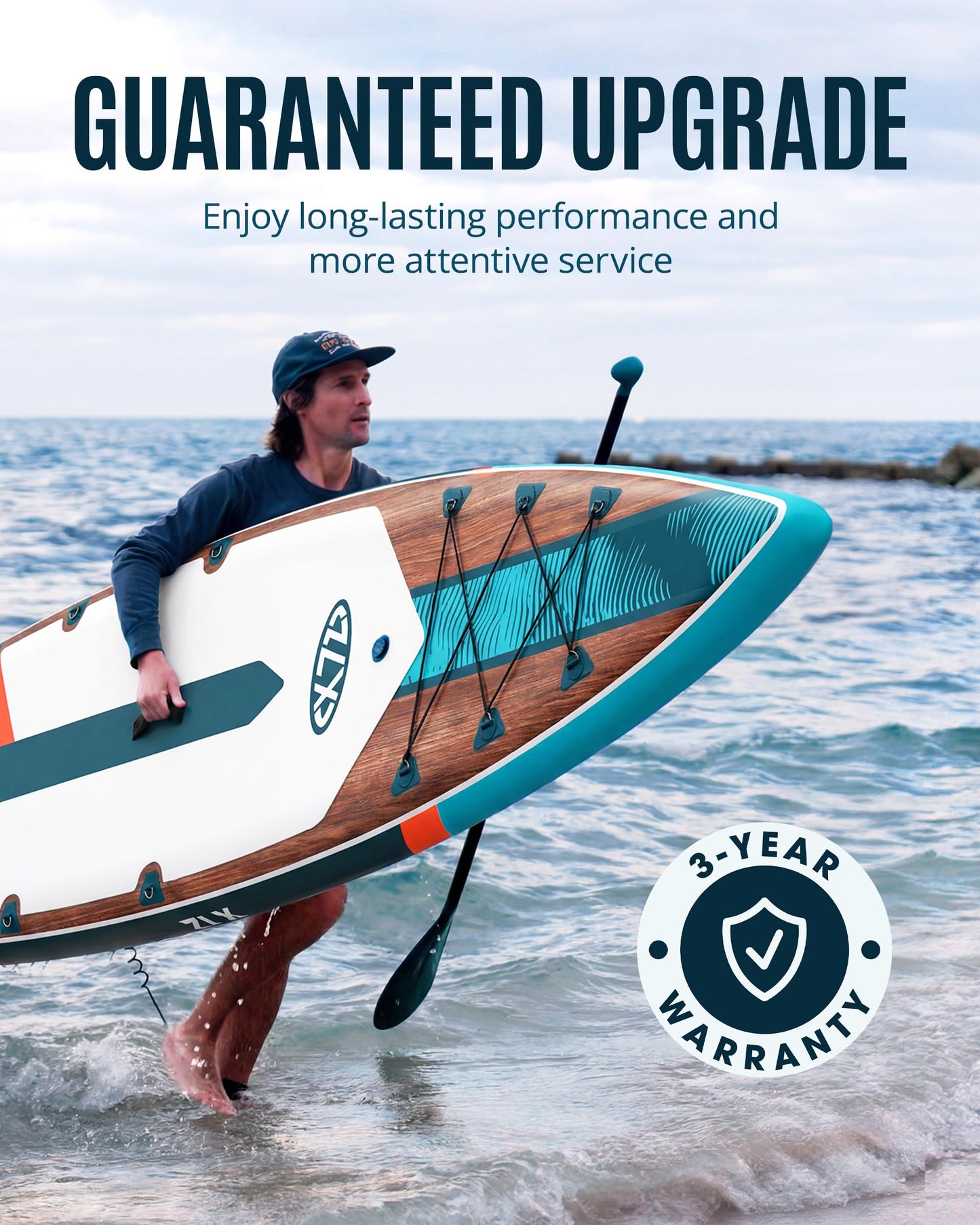 ZLX 11'6" Extra Wide Inflatable Paddle Board, Touring Stand Up Paddleboard, Fast-Tracking SUP for Long-Distance, Stable Center Fin, Portable Backpack & Accessories for Adults, 500lb/3 People/Family