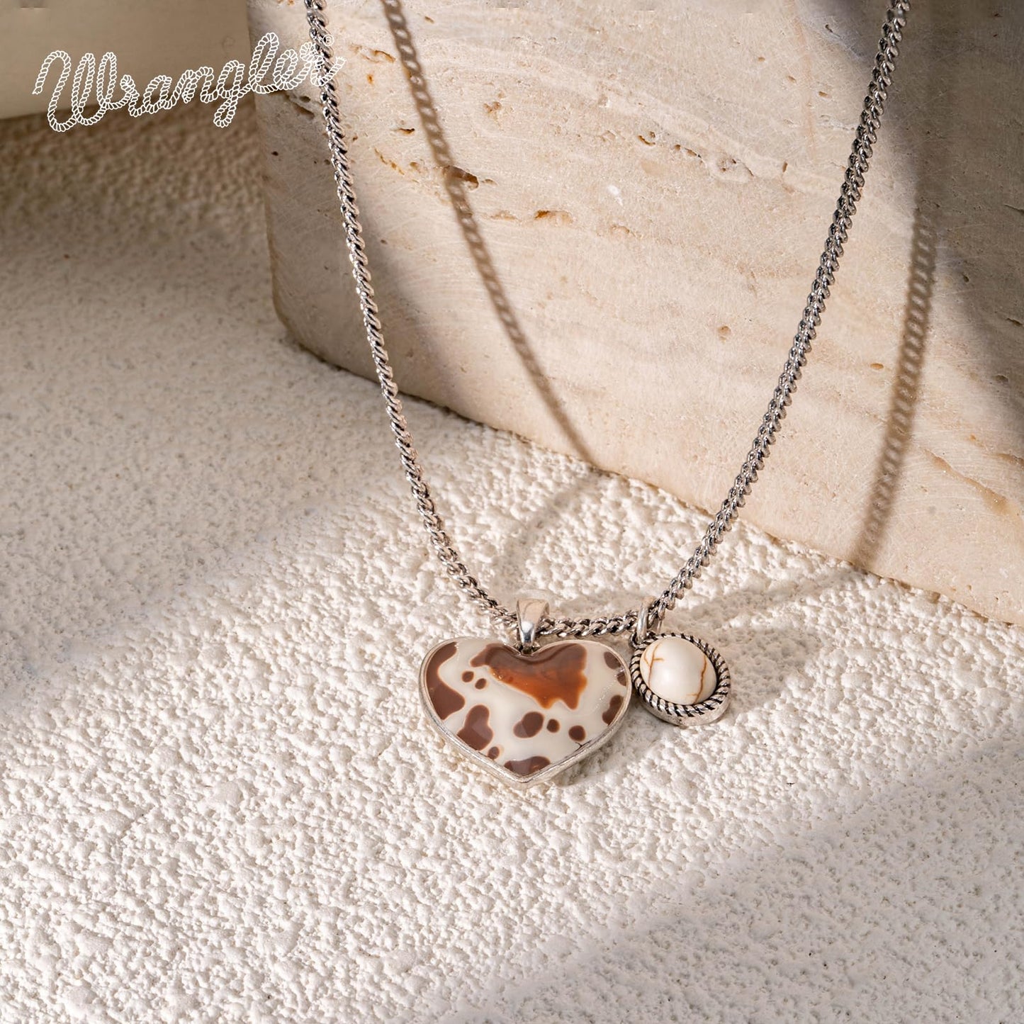 Montana West x Wrangler Western Pendant Necklace for Women 14k Gold Silver Heart Statement Turquoise Cowgirl Vintage Trendy Fashion Jewelry WNS-1129S-BG