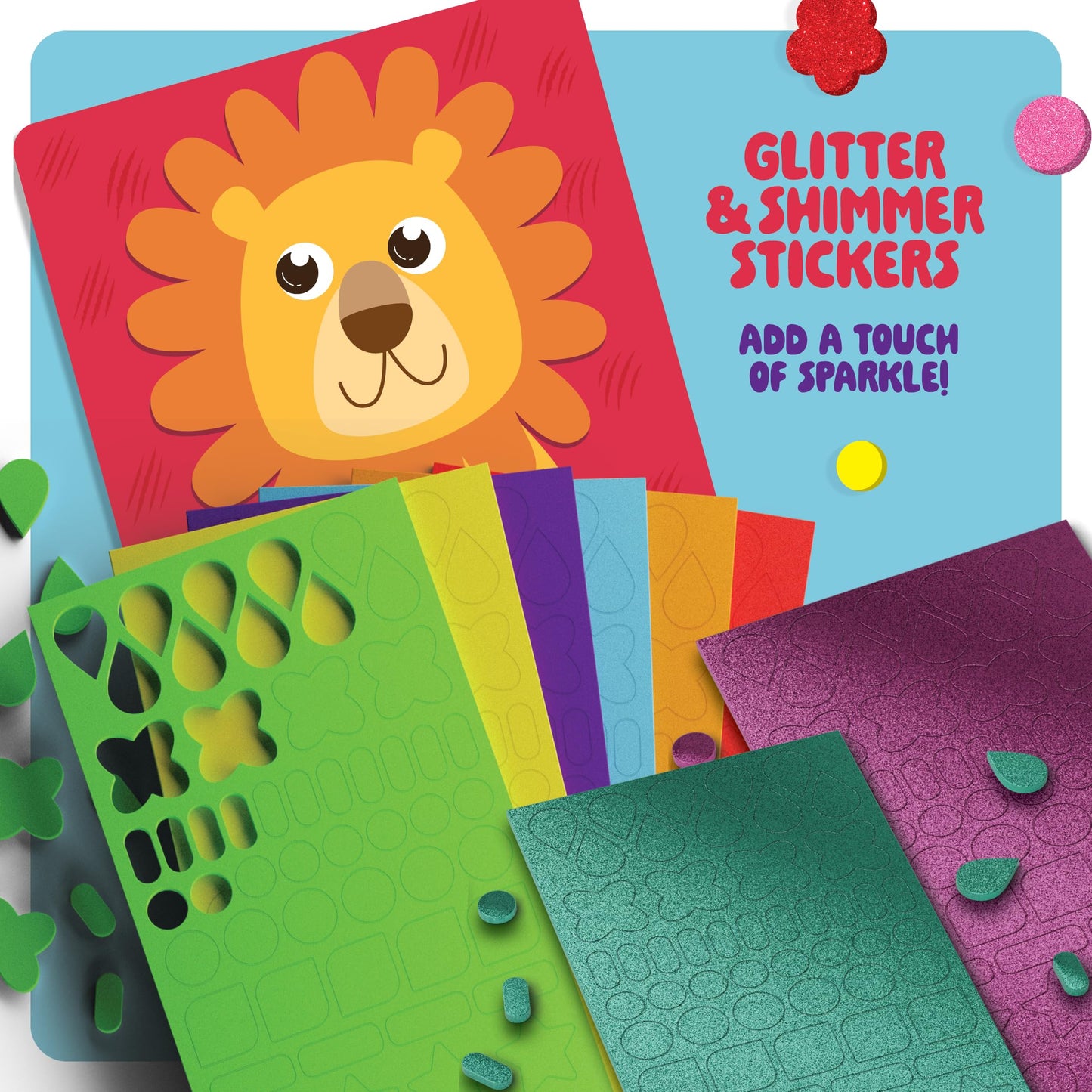 Dan&Darci Foam Sticker Art Craft for Kids - Toddler Arts & Crafts for Ages 3-5 - Boys 4-6 Birthday Gift - DIY Kid Activities Ages 3 4 5 6 Years - 4 Year Old Boy Gifts - Mess Free Craft Activity