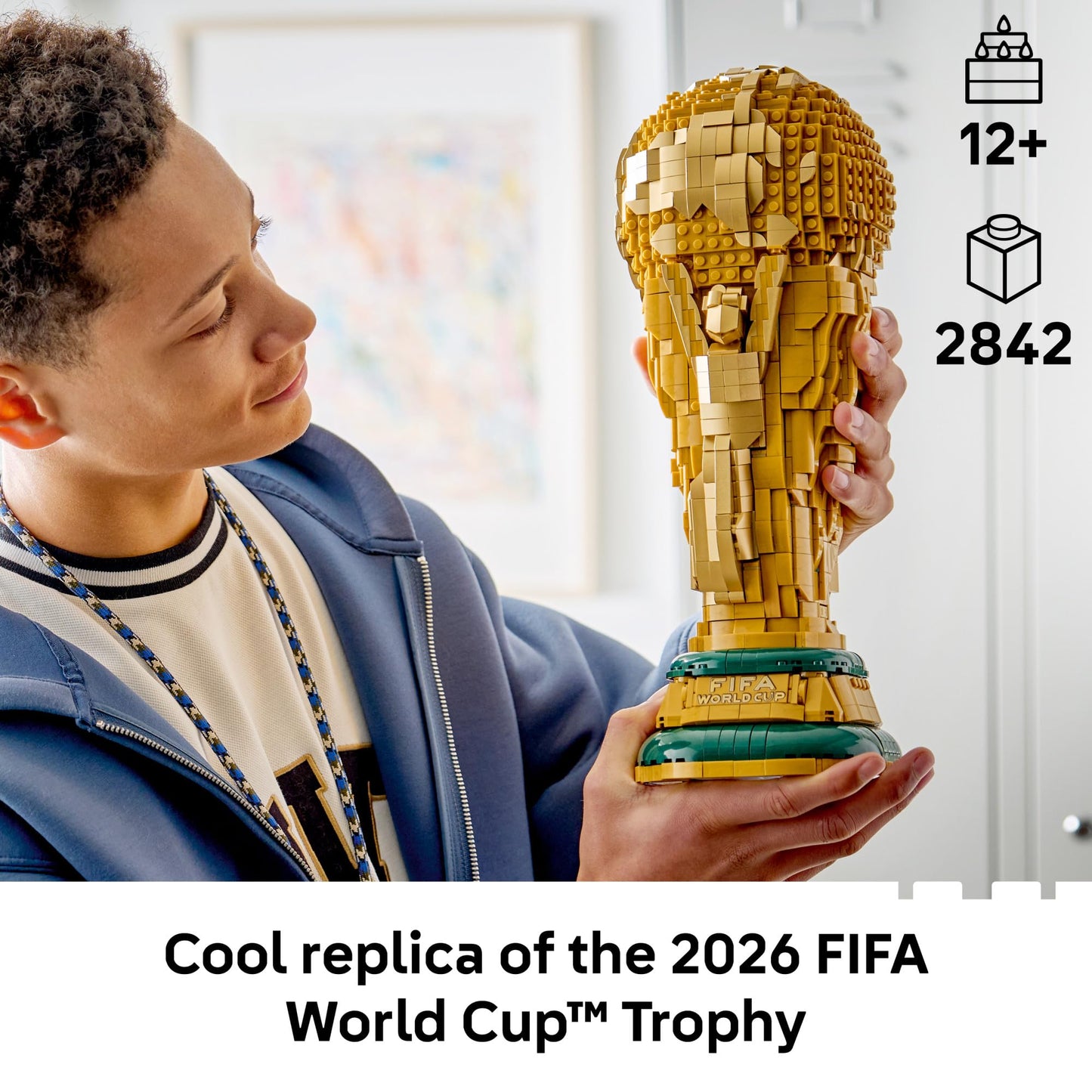 LEGO Editions FIFA World Cup Official Trophy Building Set - Kit for Display in Bedroom, Home Office, Book Shelf - Soccer Fans Collectible - W/World Cup 2026 Minifigure - Gift for Father's Day - 43020