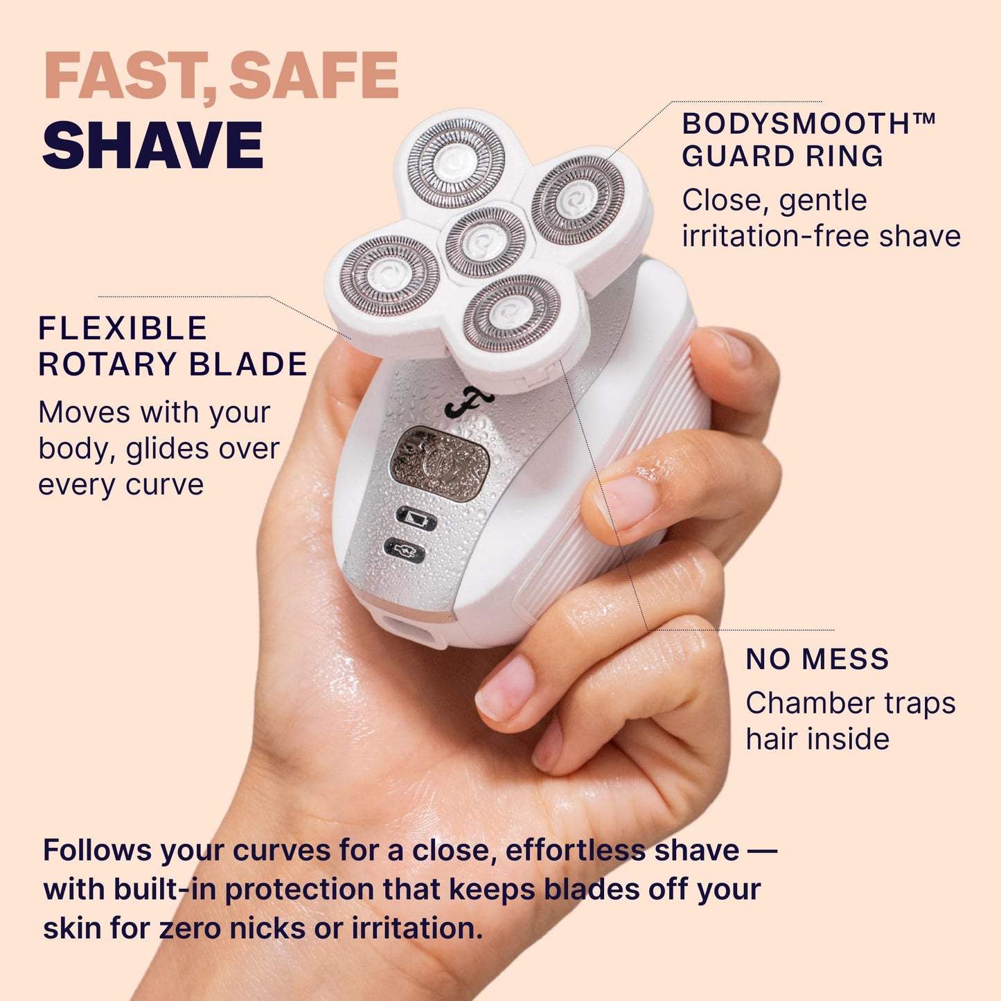 Freebird FlexSeries Electric Razor for Women - Silk Smooth Legs, Body Hair, & Pubic Shaver - for Private Area, Sensitive Skin, Bikini Trimmer (Shaver Kit + Replacement Blade + Travel Case)