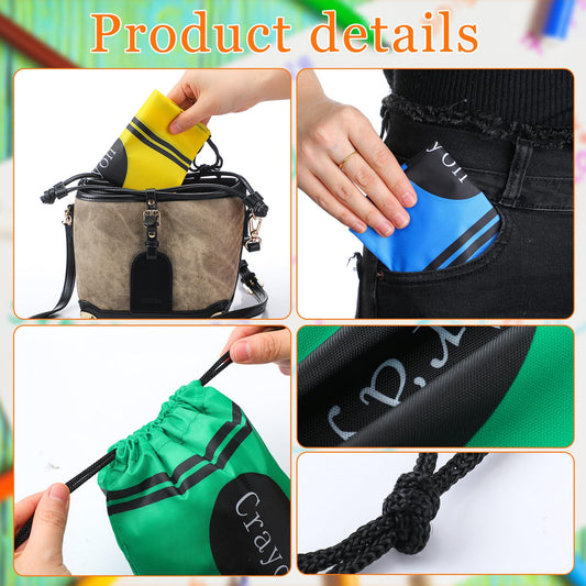 24 Pcs Graduation Gift Bag 10 x 7 Inch Crayon Drawstring Backpack Teacher Appreciation Week Favor Bulk Preschool Graduation Goodie Bag Kindergarten Birthday Supply Back to School Party Decoration