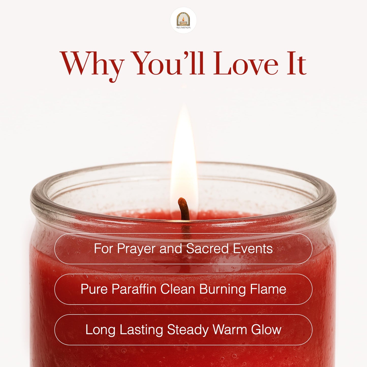 Alumenza Bulk 6 Pack San Miguel Arcangel Candle in Glass Jar 90 Hours – Paraffin Wax, Clean Burning Unscented | Large & Tall Devotional Prayer Pillar Candles for Home, Memorial, Rituals