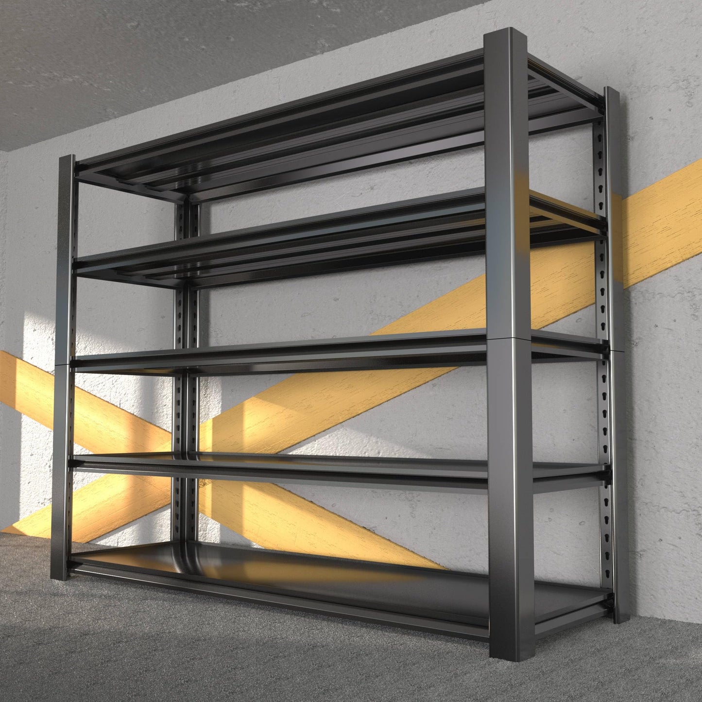 WOZBUD Standing Shelf Units 72" H x 48″W x 20" D,Heavy Duty Garage Shelving Units and Storage, 3000LBS 5-Tier Metal Shelves, Storage Rack for Garage Organization, Basement, Workshop, 1Pack
