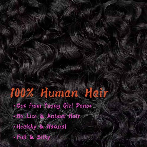 Muzkala Burmese Curly Bundles Human Hair Water Wave Human Hair 100% Unprocessed Brazilian Virgin Remy Hair Bundles Quick Weave for Women Natural Black (Burmese Curly Natural Black, 16 16 16 Inch)